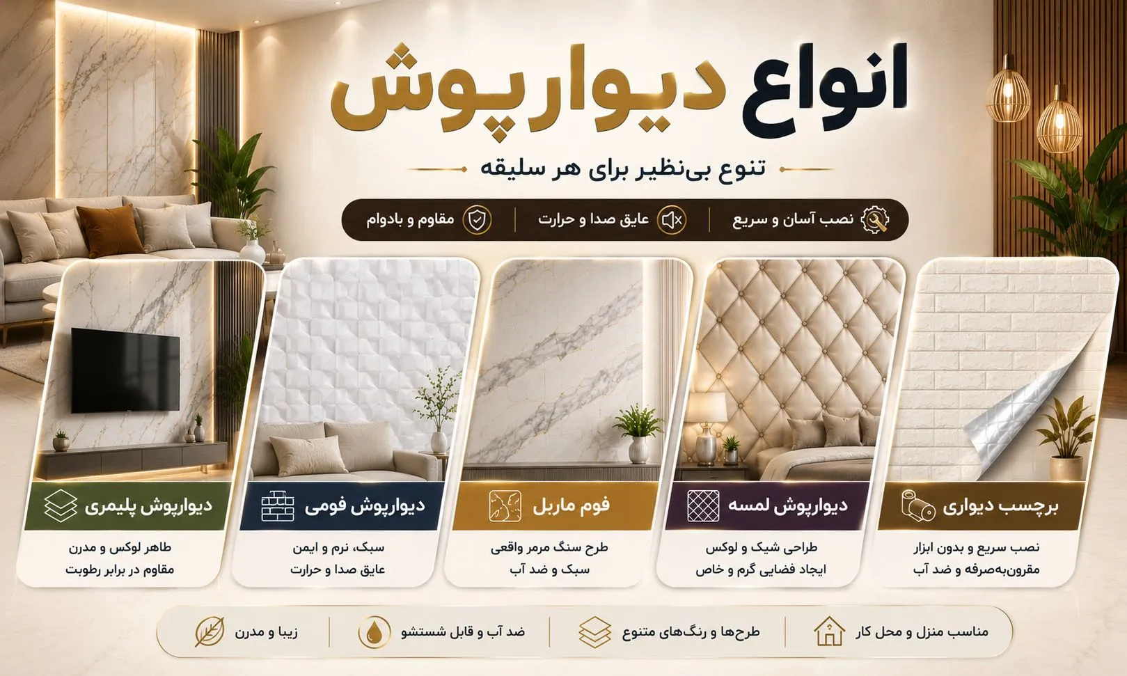 انواع دیوارپوش